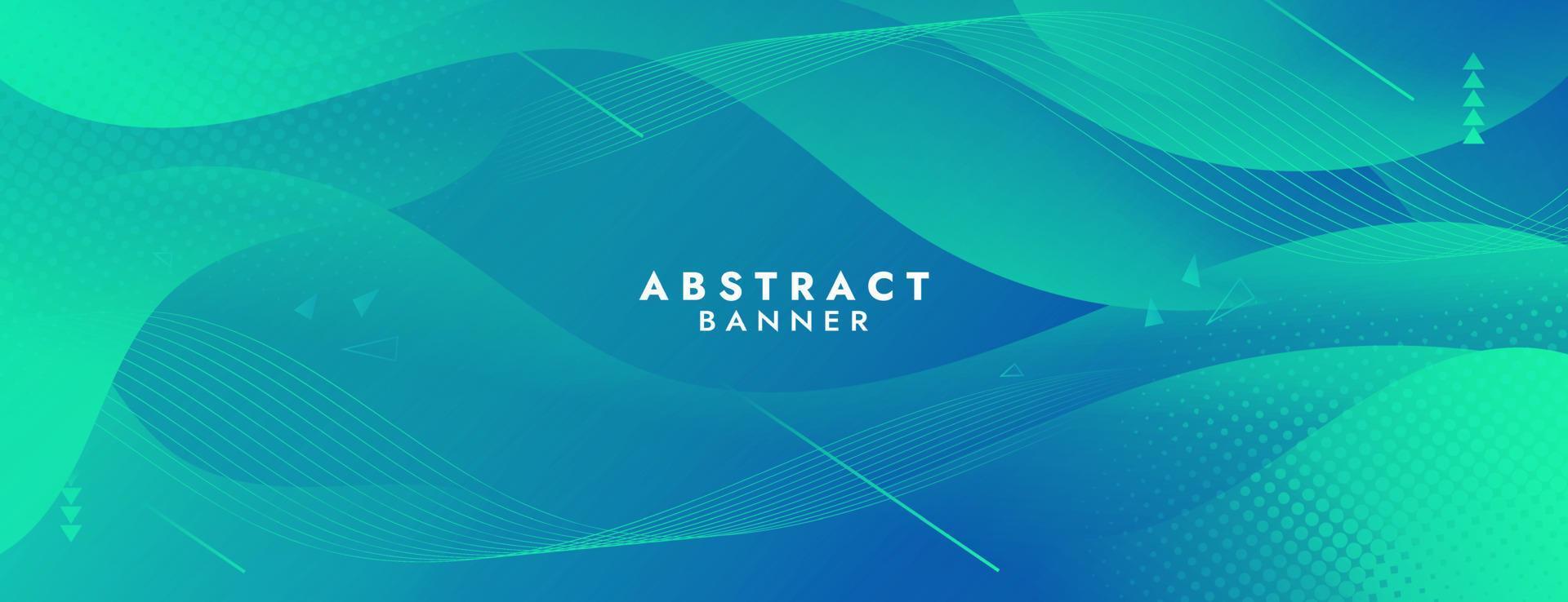 Abstract Green Fluid Wave Banner Template vector