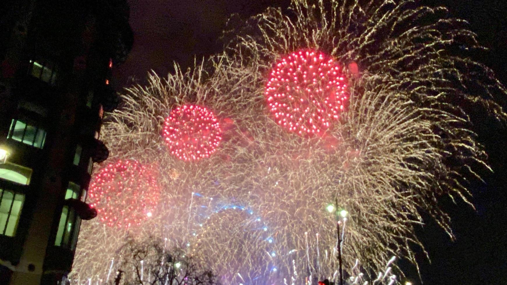 A view of the New Years Eve Fireworks in London 16975459 Stock Photo at