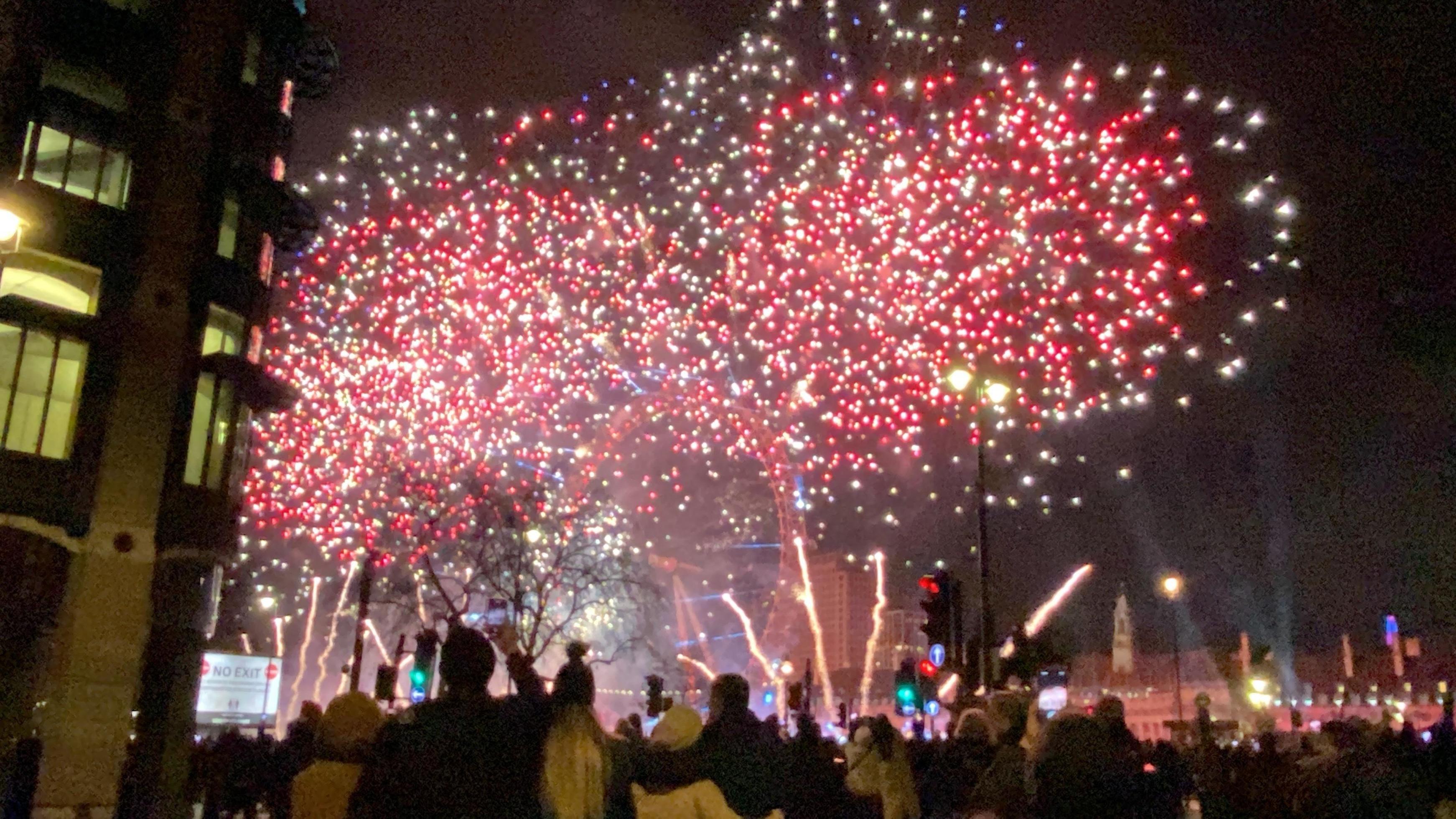 A view of the New Years Eve Fireworks in London 16975461 Stock Photo at