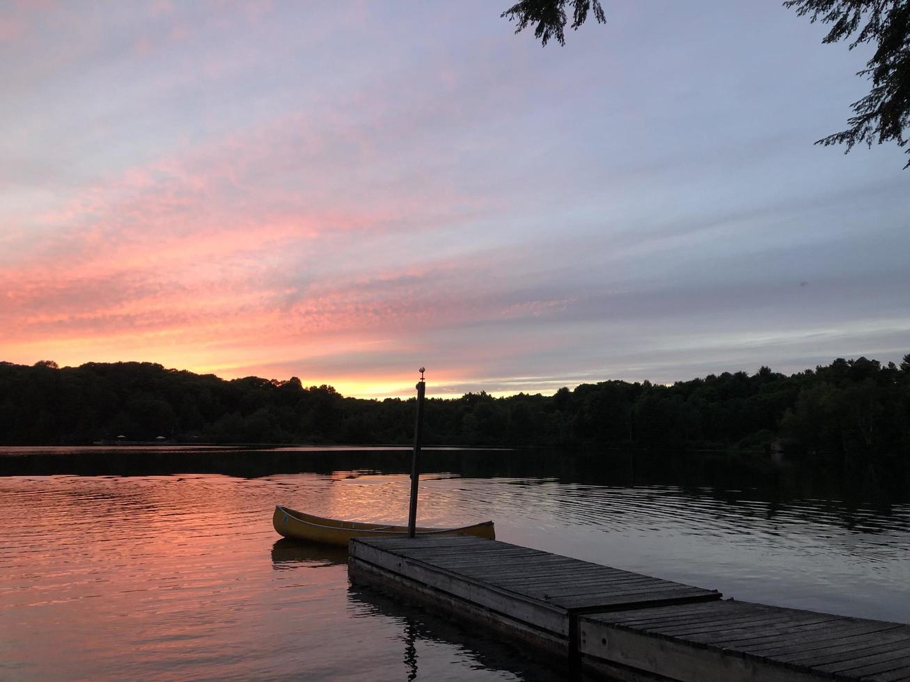 Canoe at Sunset photo