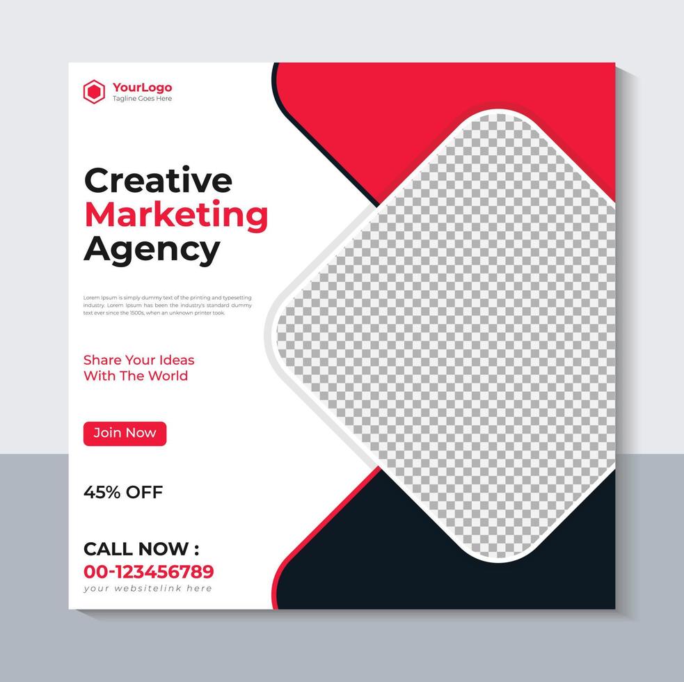 Creative Marketing Agency Banner Design, Business Social Media Post Template, Web Banner, Marketing, Sale Banner, Pro Vector