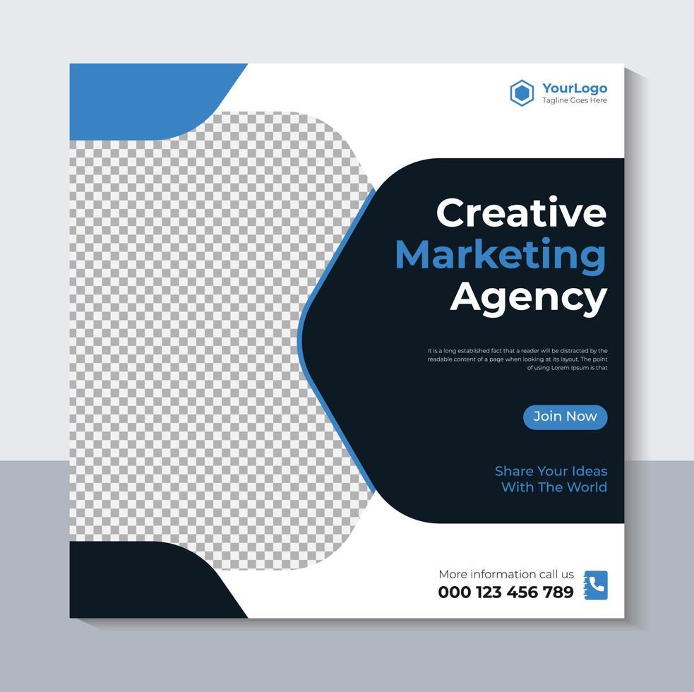 Creative Marketing Agency Banner Design, Business Social Media Post Template, Web Banner, Marketing, Sale Banner, Pro Vector