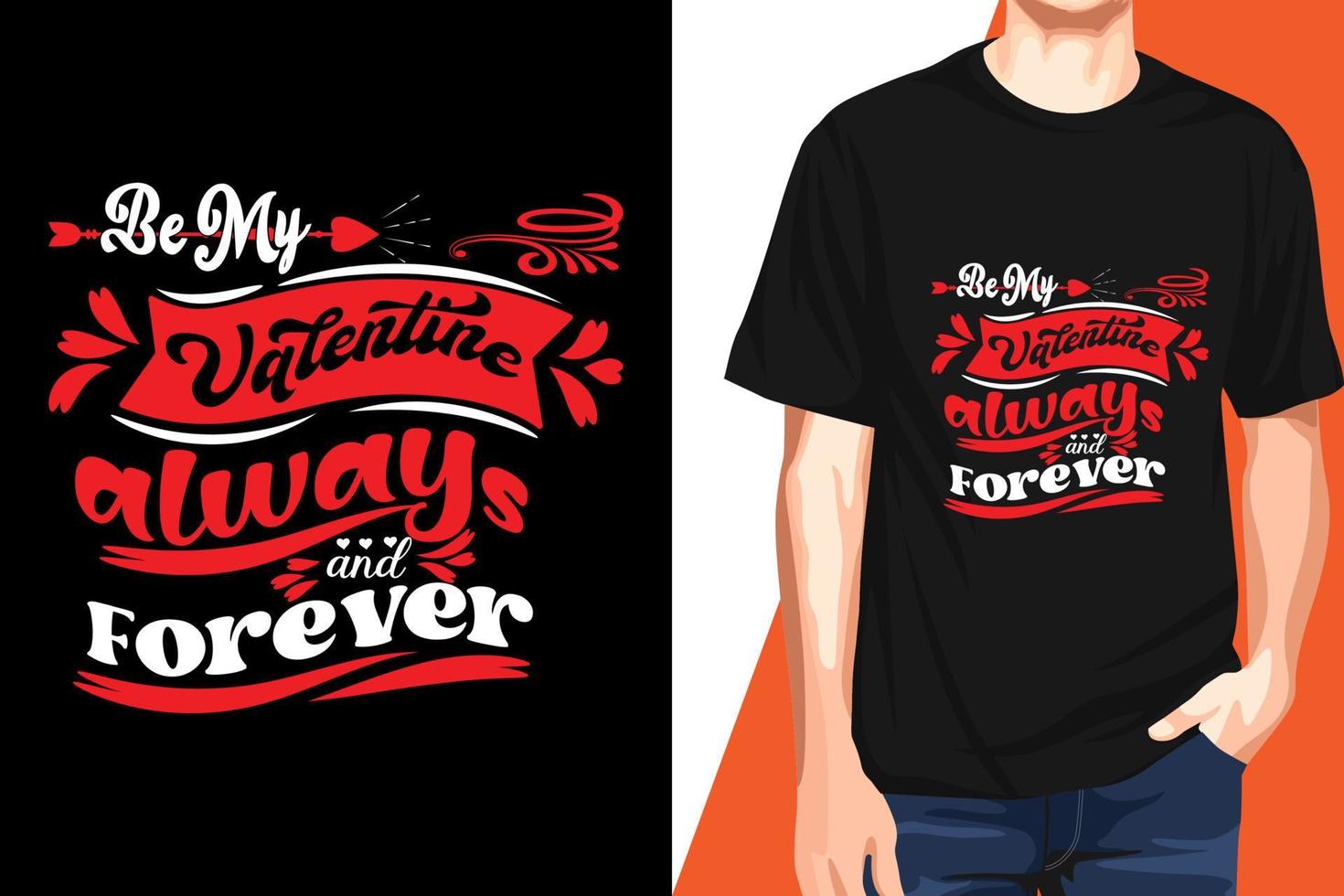 Valentine print ready t-shirt design vector