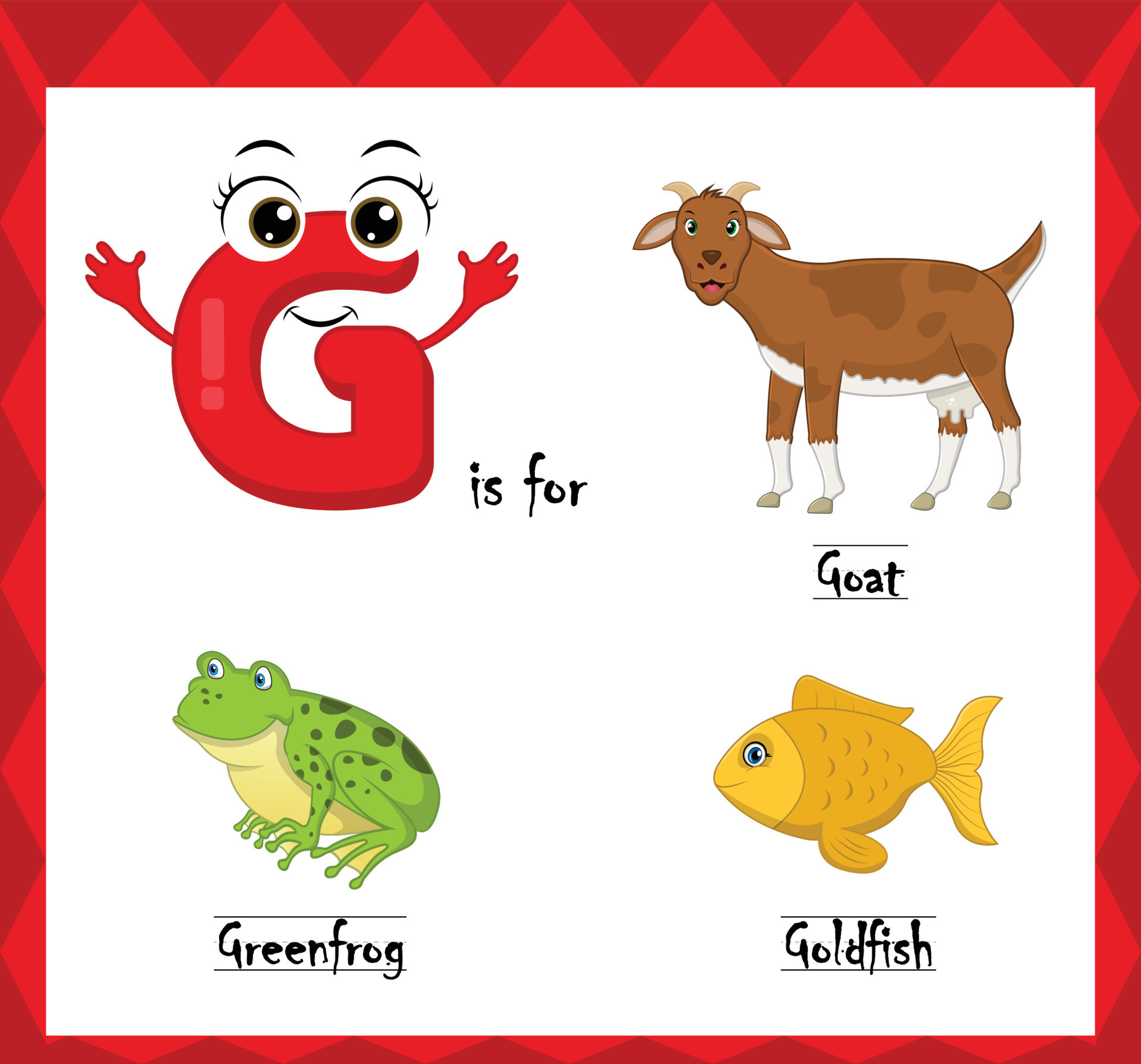 letter-g-vector-alphabet-g-for-goat-greenfrog-goldfish-animals