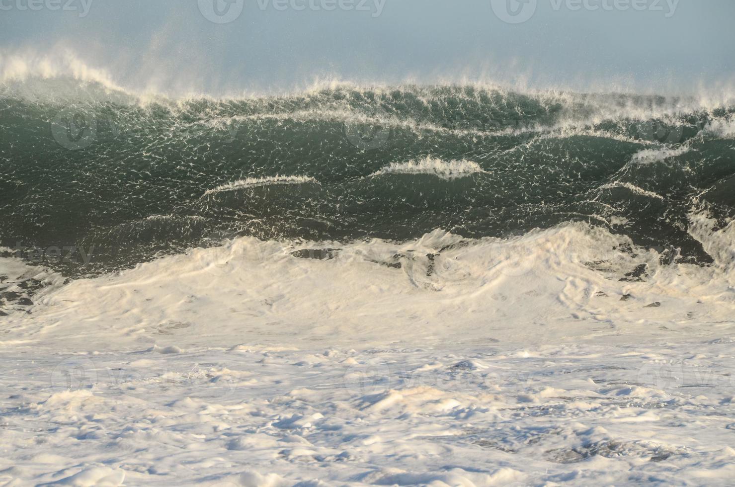 Strong waves close-up photo