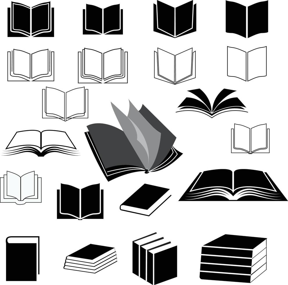 silueta de archivo editable de vector de icono de libro