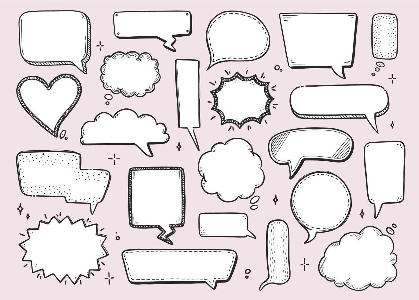 Comic speech bubble set with different shape vector