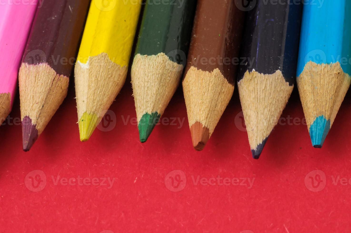 Colorful pencils close-up photo