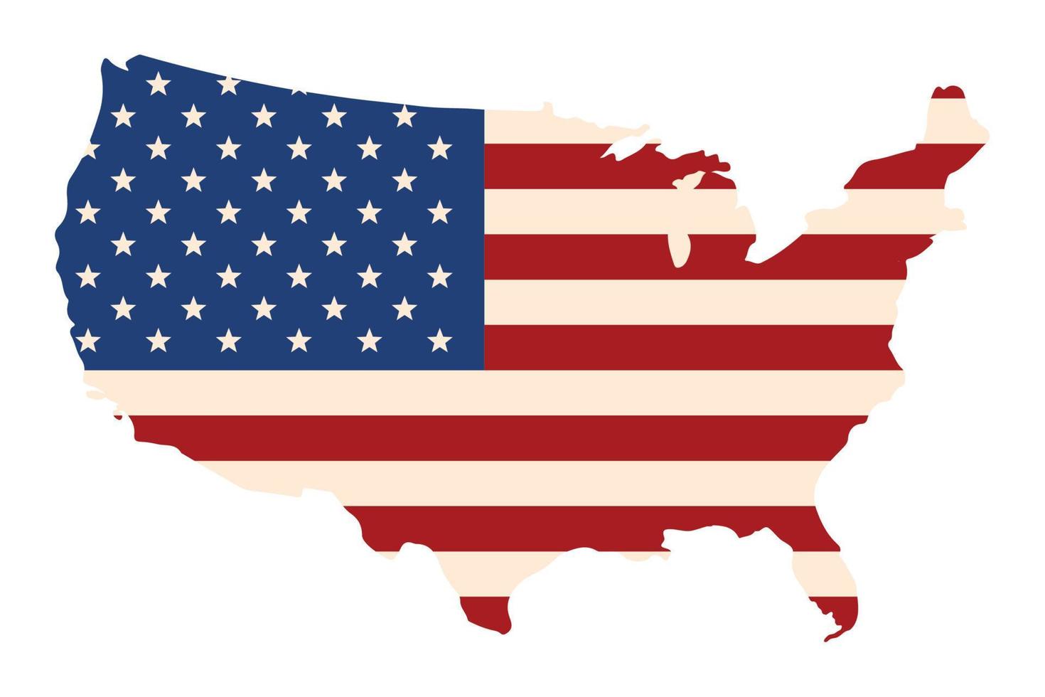 usa flag in map vector