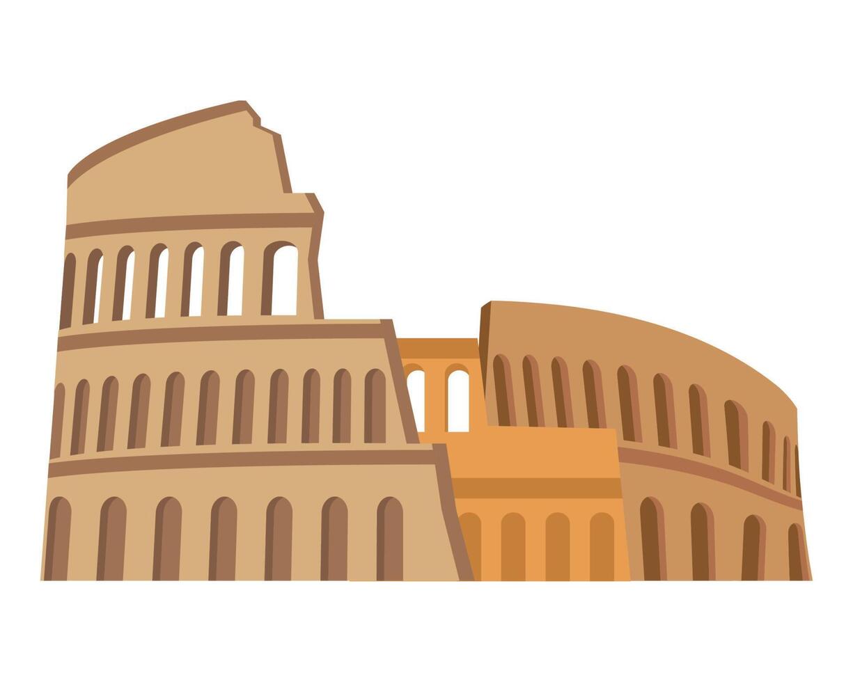 monumento famoso del coliseo romano vector