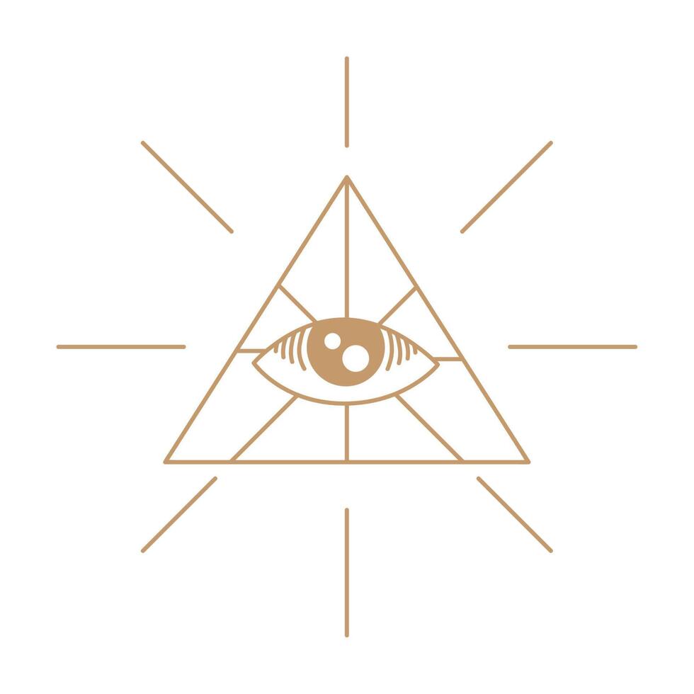 eye in triangle golden alchemy vector