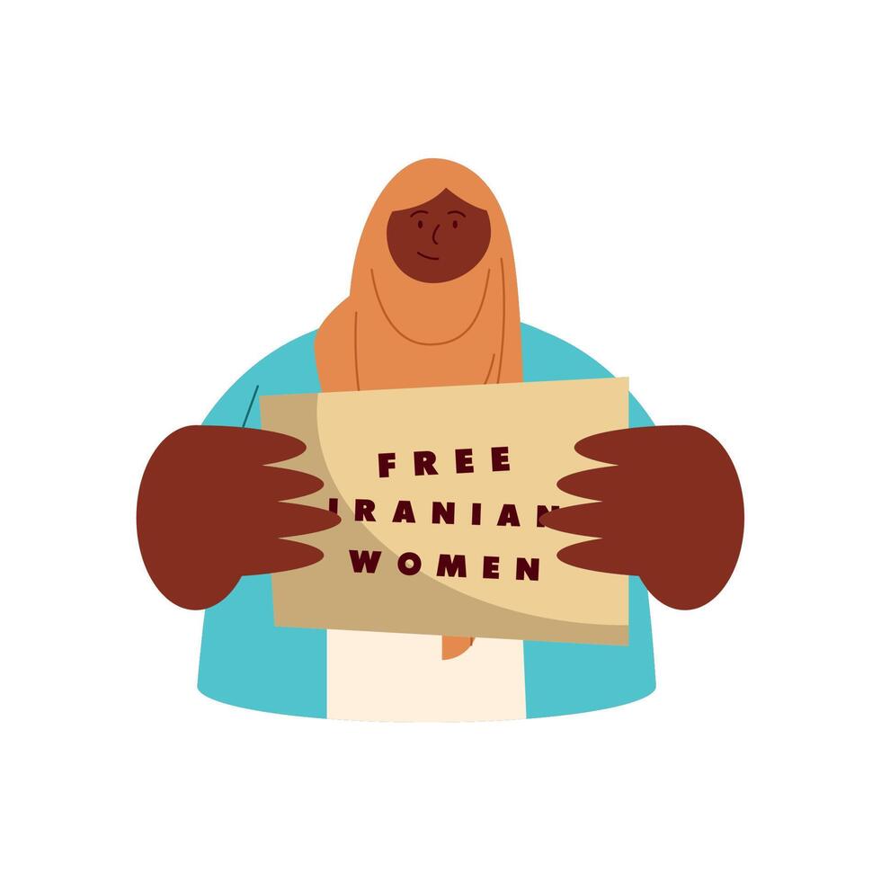 iranian woman with label vector