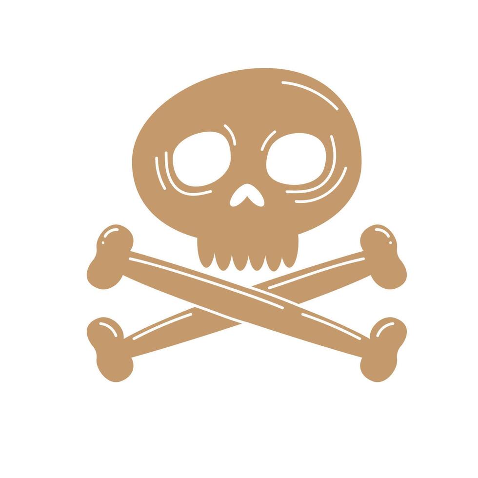 golden skull and bones alchemy vector