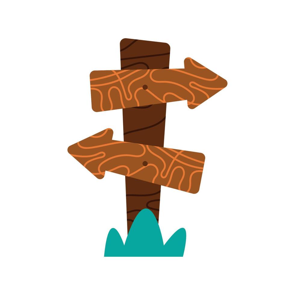wooden arrows guide signals vector