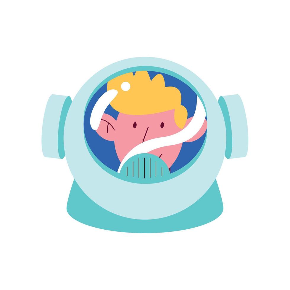 blond astronaut head vector