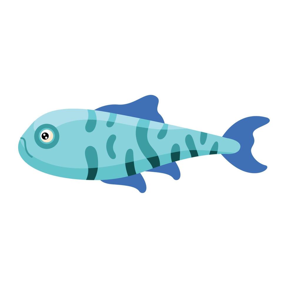 blue exotic cichlid fish vector