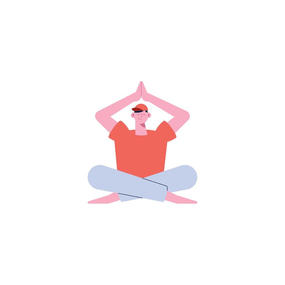 young man in lotus position vector