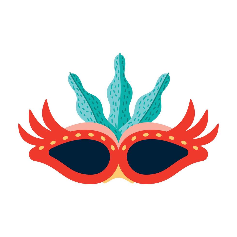 red mardi gras mask vector