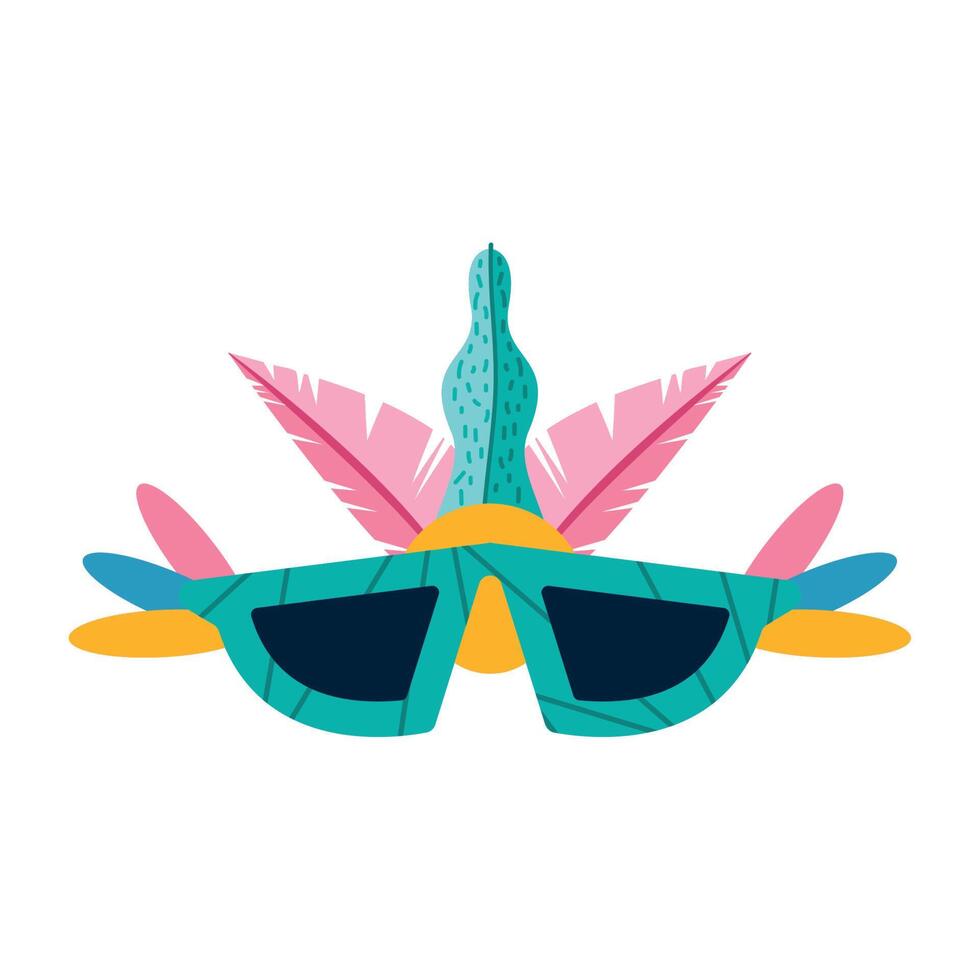 green mardi gras mask vector