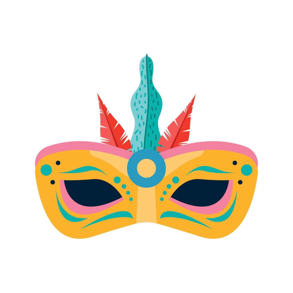 golden mardi gras mask vector
