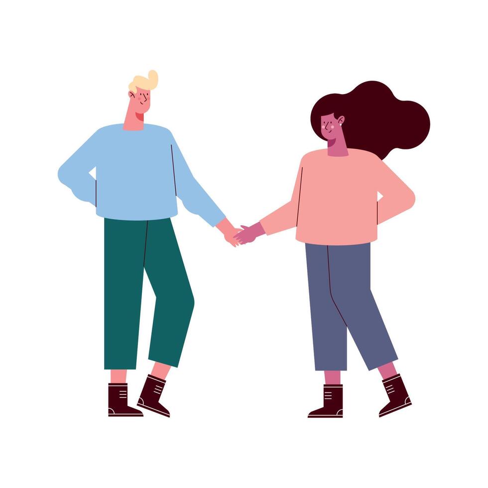 lovers couple walking vector