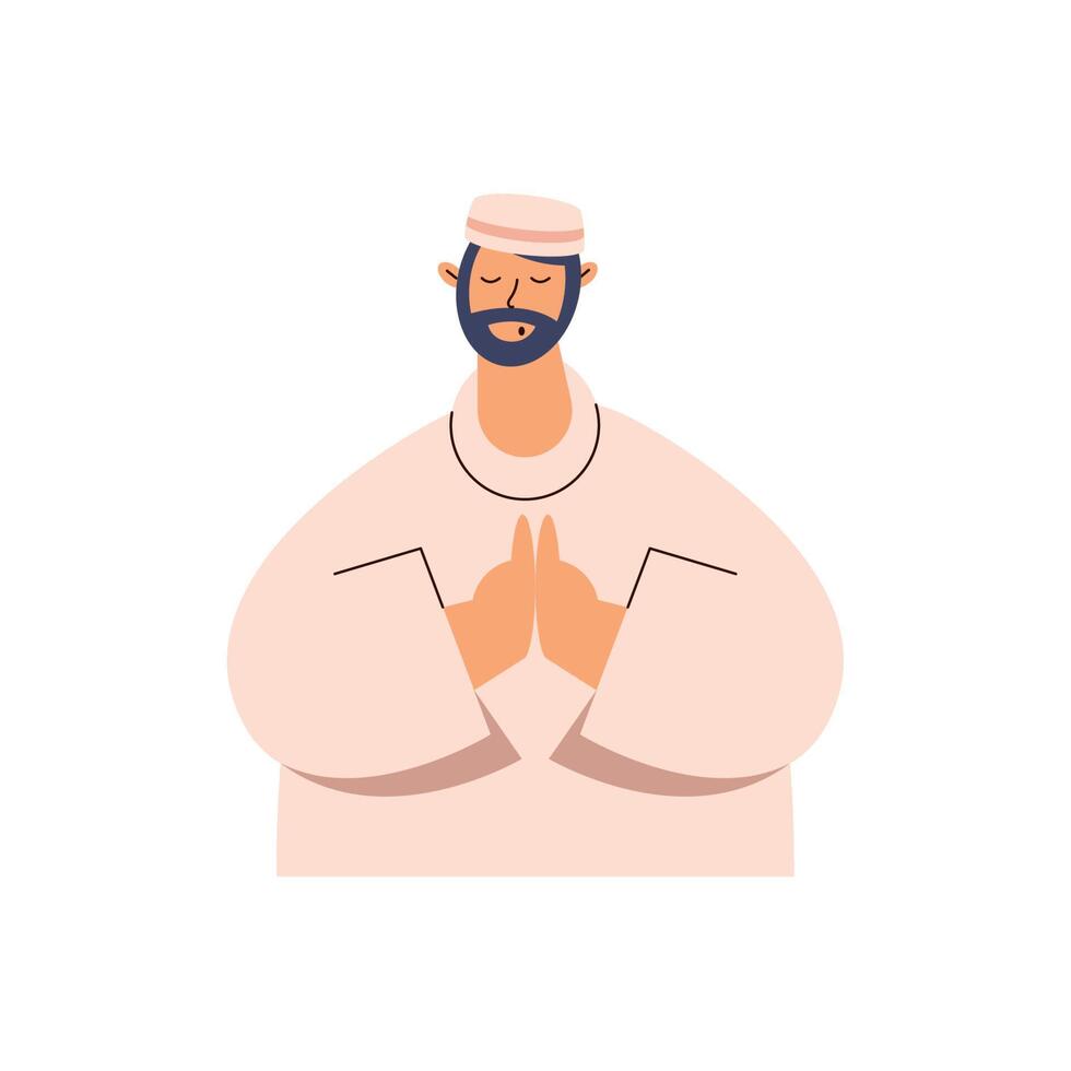 bearded man muslim vector