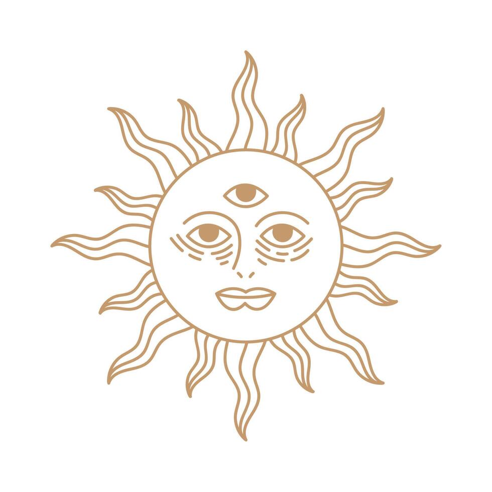 golden sun alchemy symbol vector