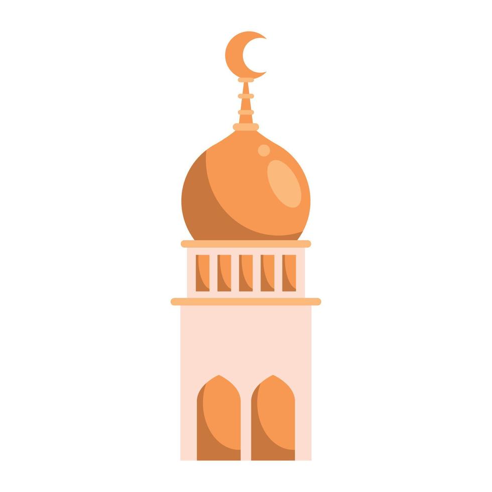 mosque tower with moon vector
