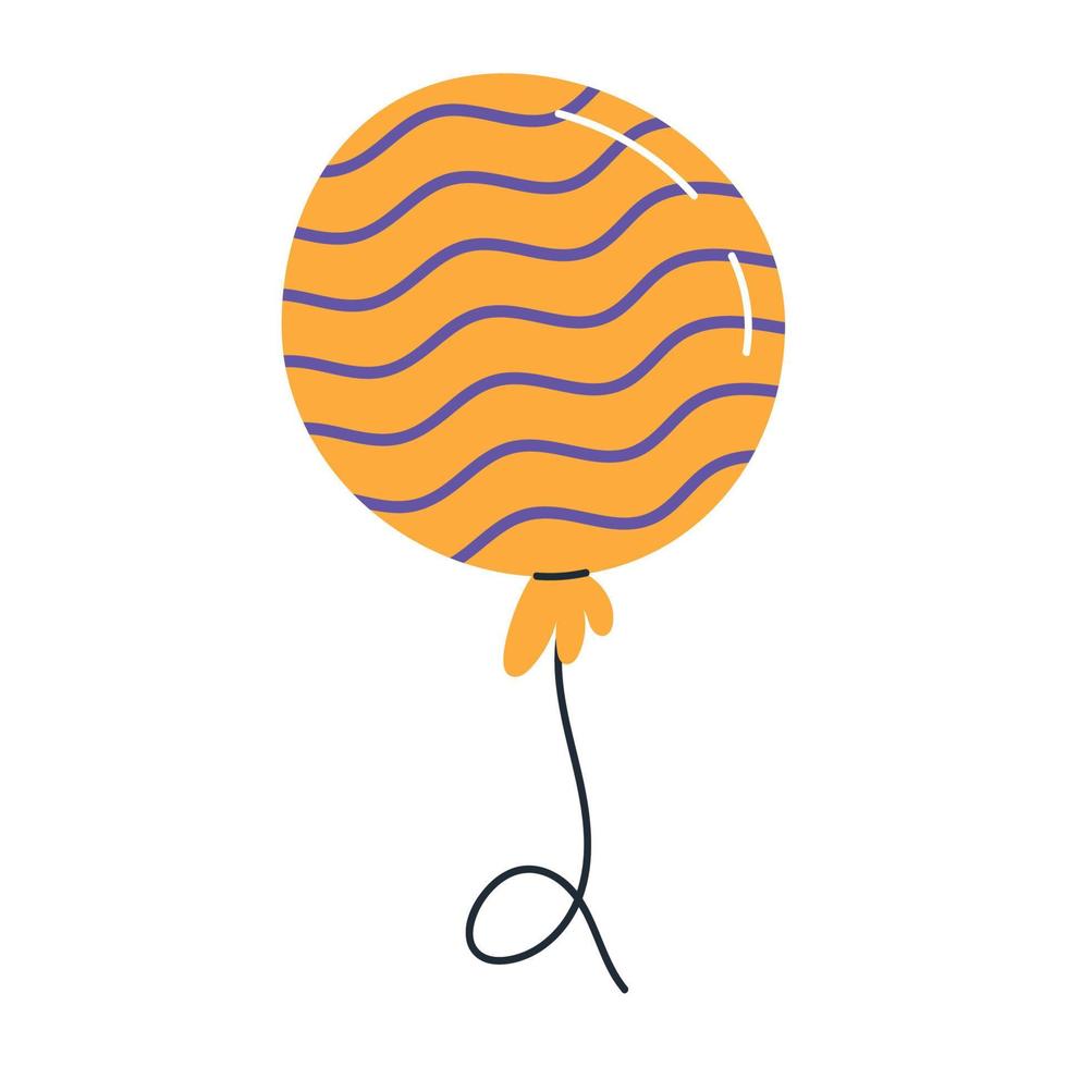 globo amarillo helio flotando vector