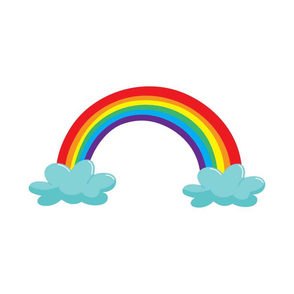 rainbow and clouds vector