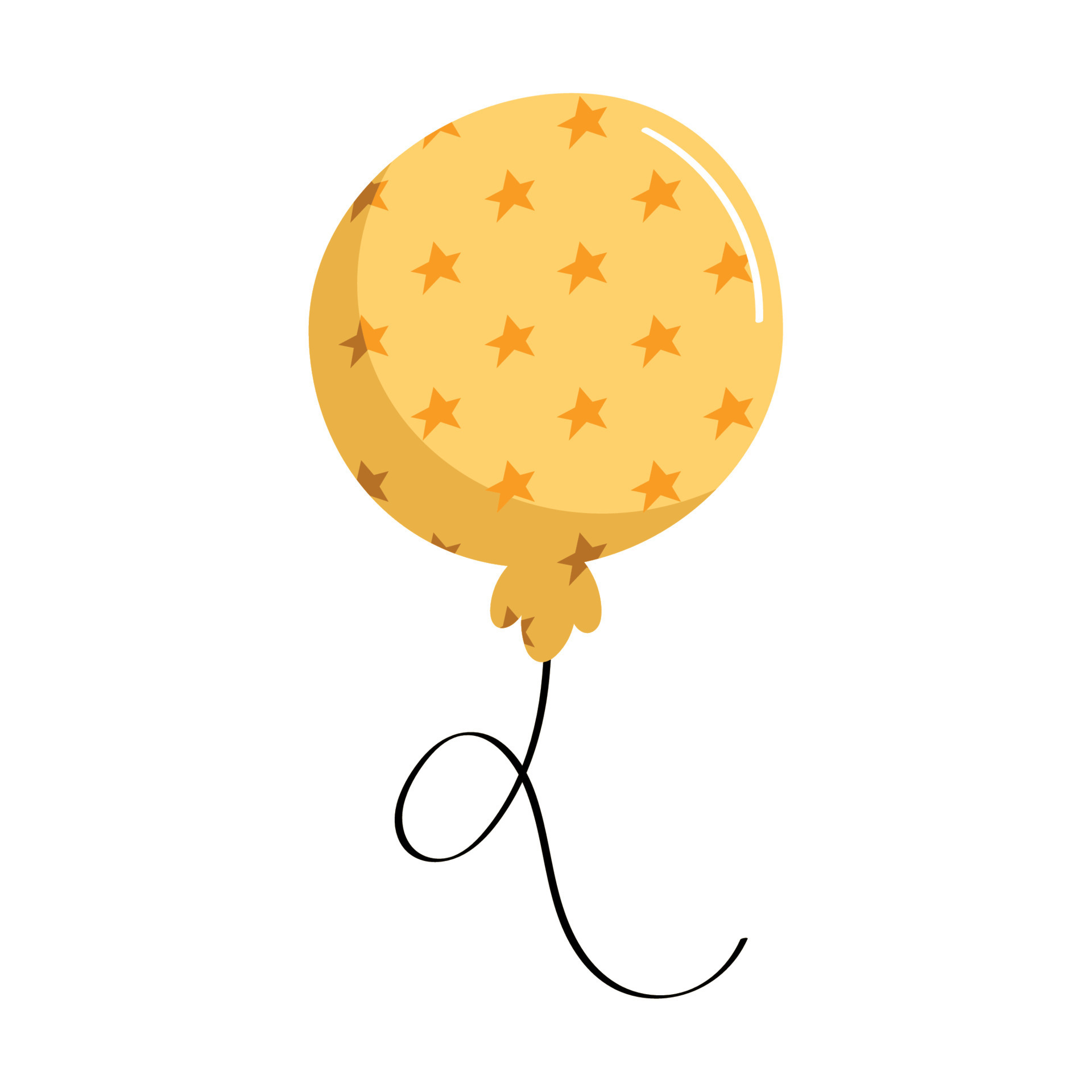 yellow balloon helium floating 16976693 Vector Art at Vecteezy