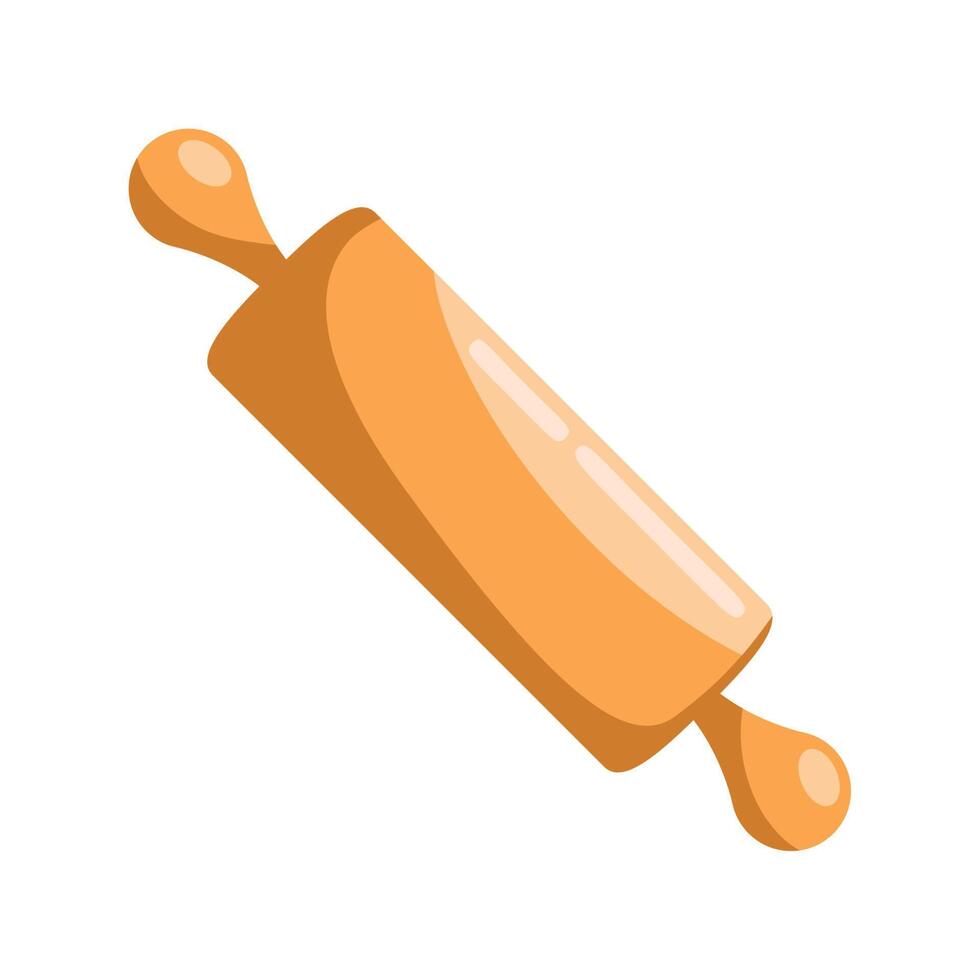 wooden roll kitchen utensil vector