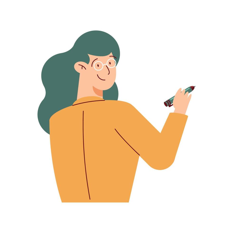 woman writing with pen vector