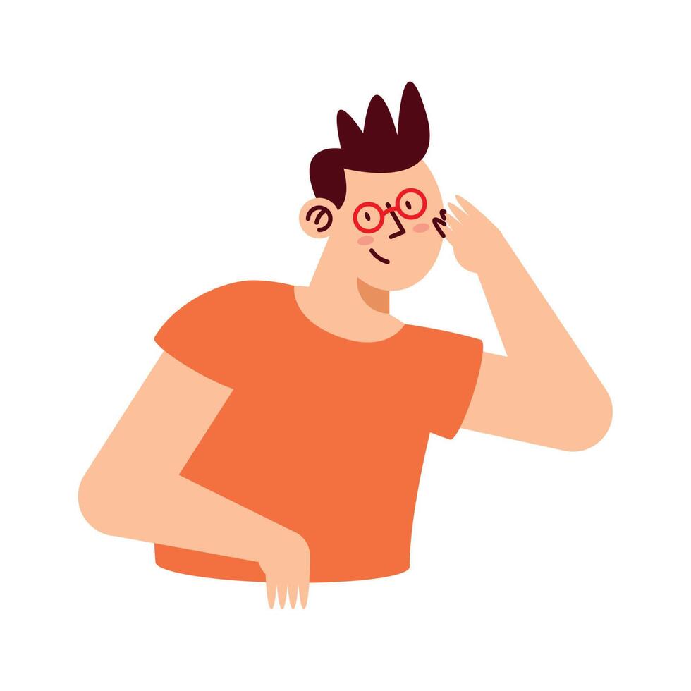man wearing eyeglasses vector