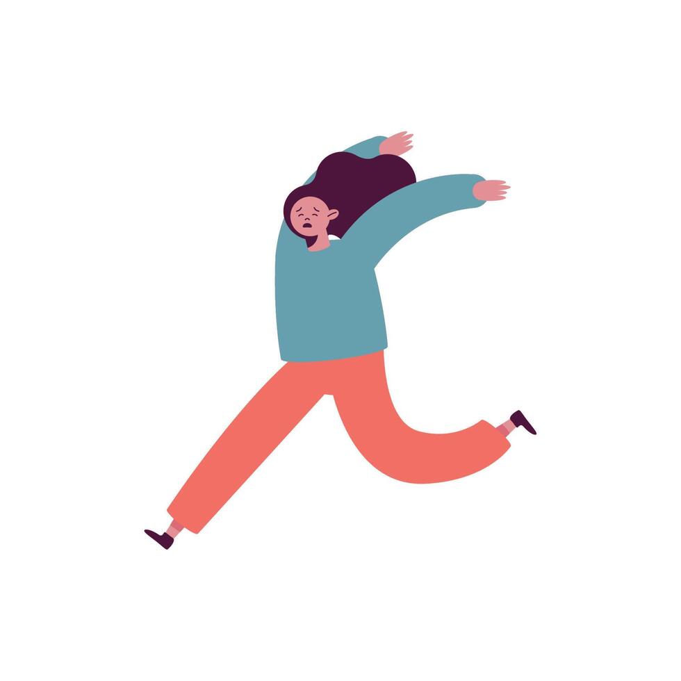 woman with worried mood vector