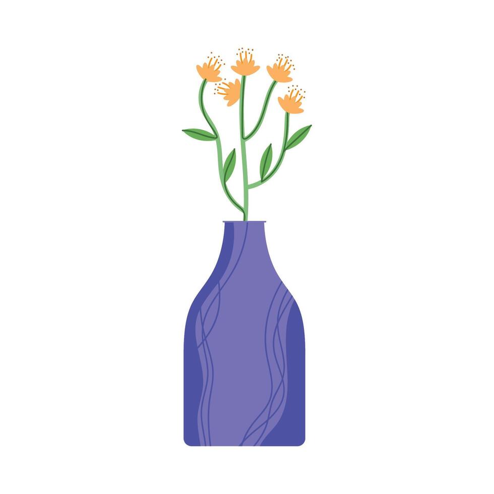 houseplant in purple vase vector