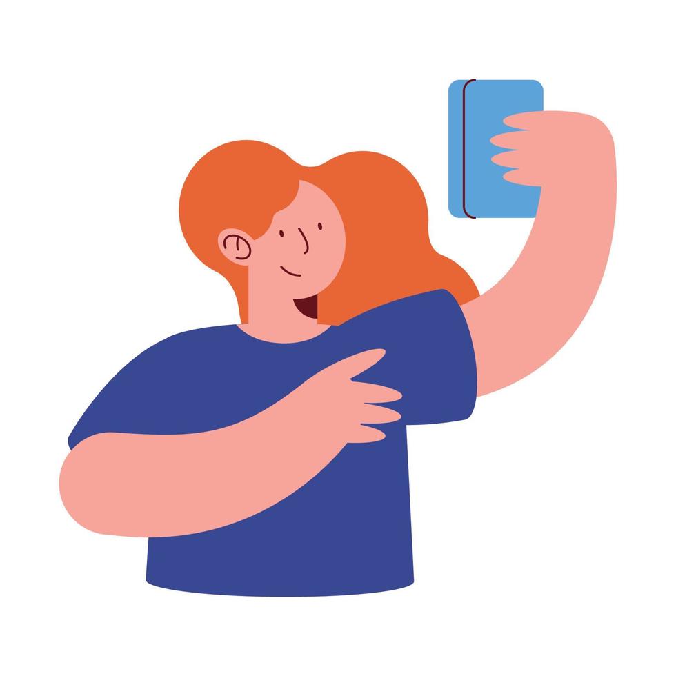 mujer usando un dispositivo de teléfono inteligente vector