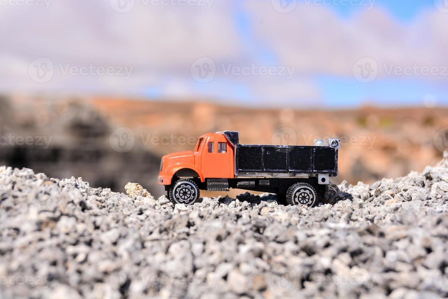 Truck toy on the ground photo