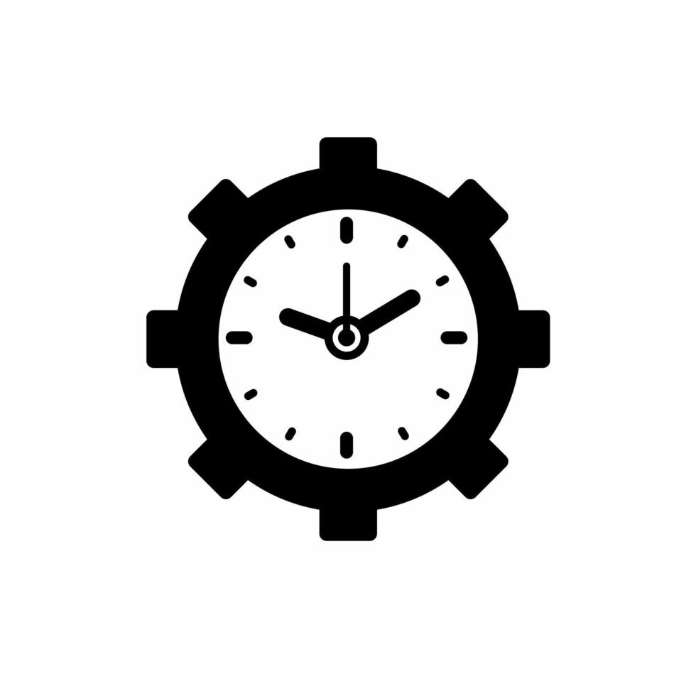 Clock and gear icon template illustration. Stock vector. vector