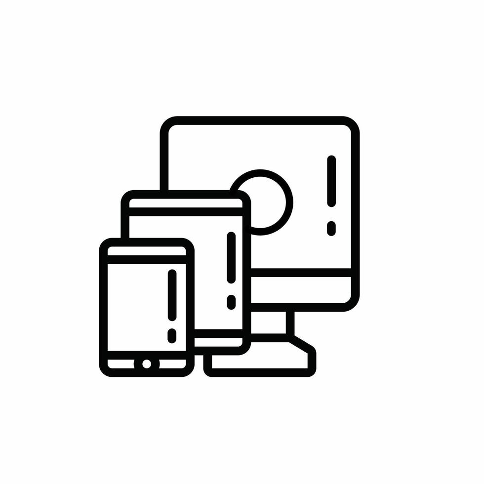 monitorear la plantilla de icono de tableta y teléfono inteligente. ilustración vectorial de acciones. vector