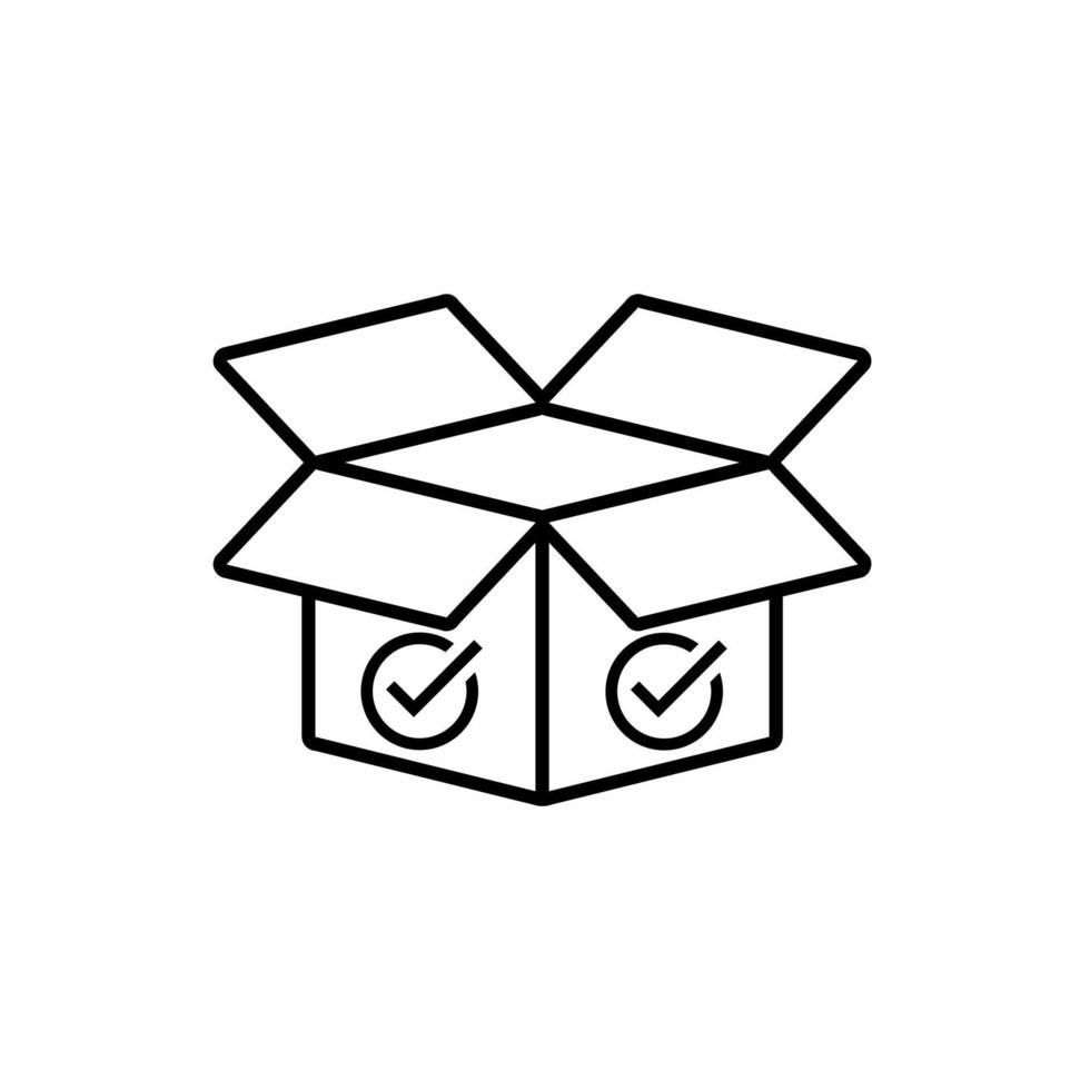 Cardboard box. Cardboard icon template. Stock vector illustration.