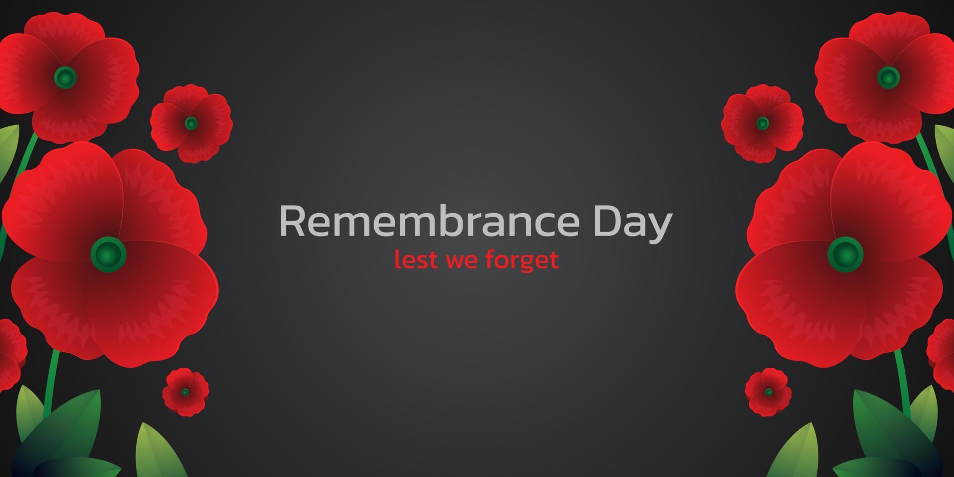 Remembrance day concept, Background with beautiful red poppies. Vector illustration, A poppy flower banner vector