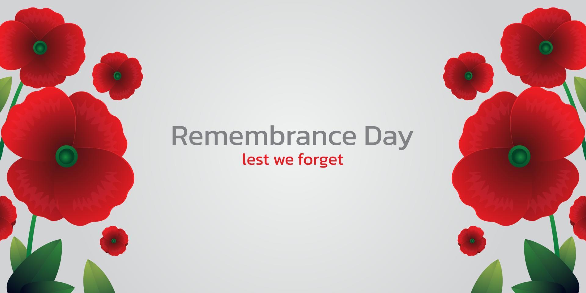 Remembrance day concept, Background with beautiful red poppies. Vector illustration, A poppy flower banner vector