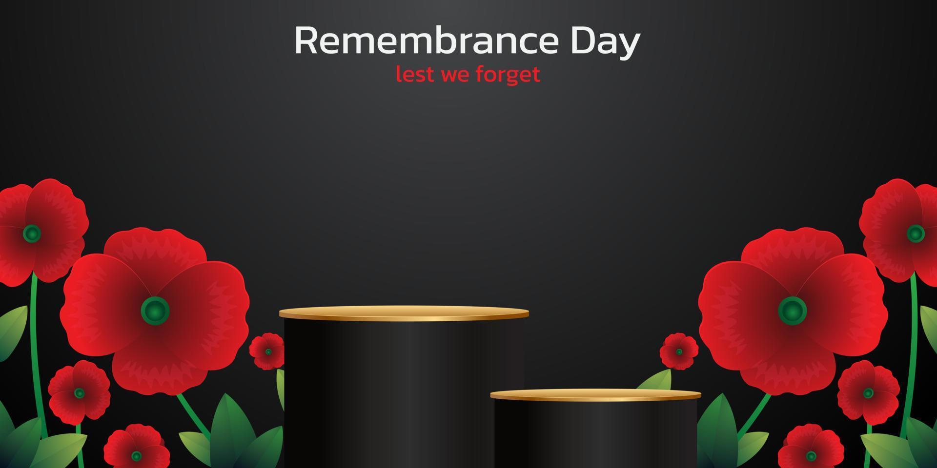 Remembrance day concept, Background with beautiful red poppies. Vector illustration, A poppy flower banner vector