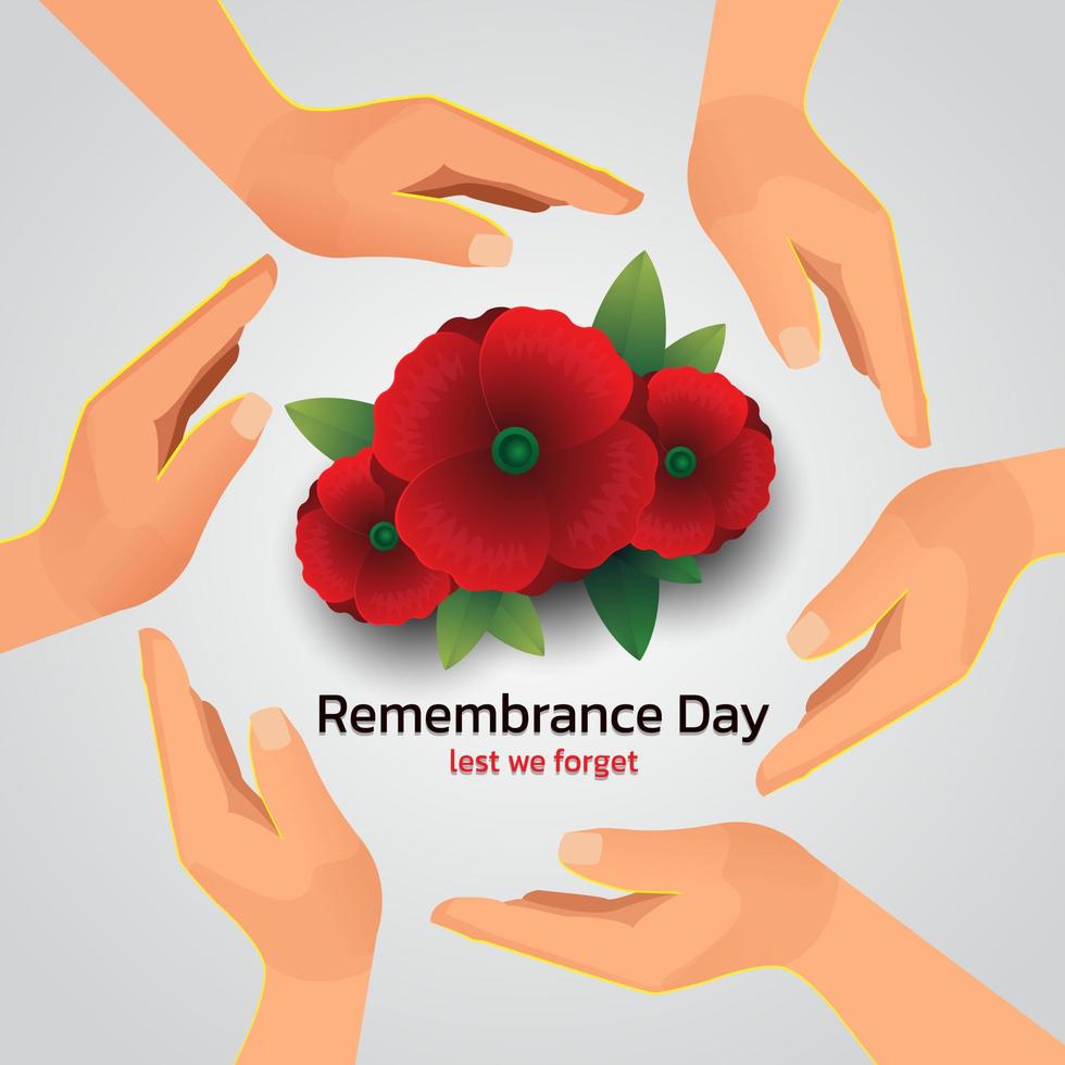 Remembrance day concept, Background with beautiful red poppies. Vector illustration, A poppy flower banner vector