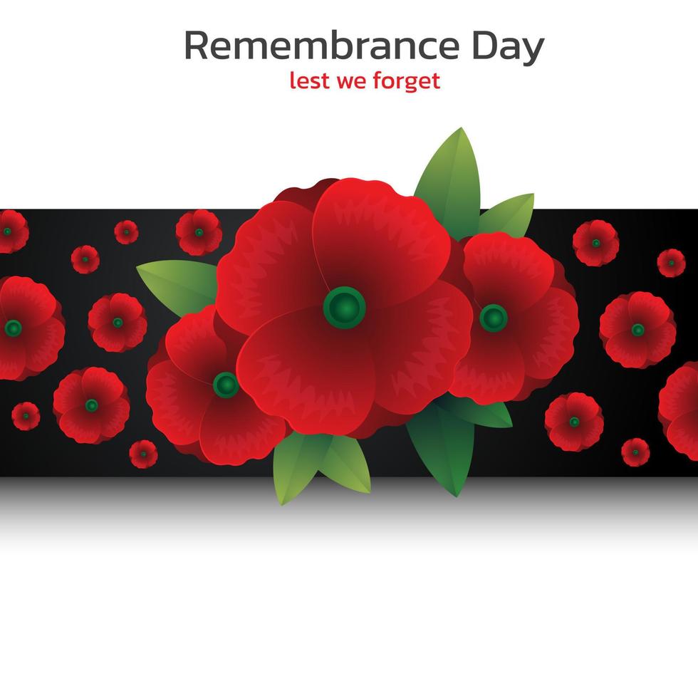 Remembrance day concept, Background with beautiful red poppies. Vector illustration, A poppy flower banner vector