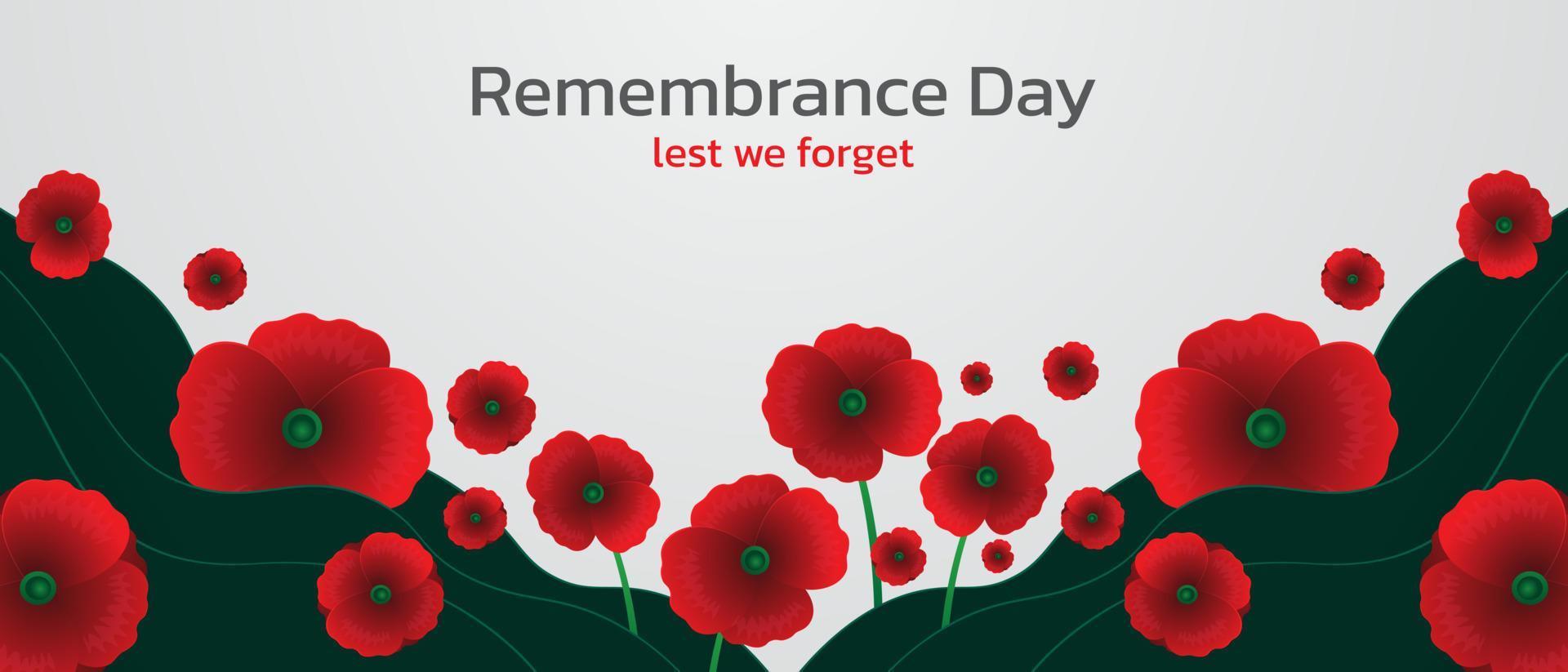 Remembrance day concept, Background with beautiful red poppies. Vector illustration, A poppy flower banner vector