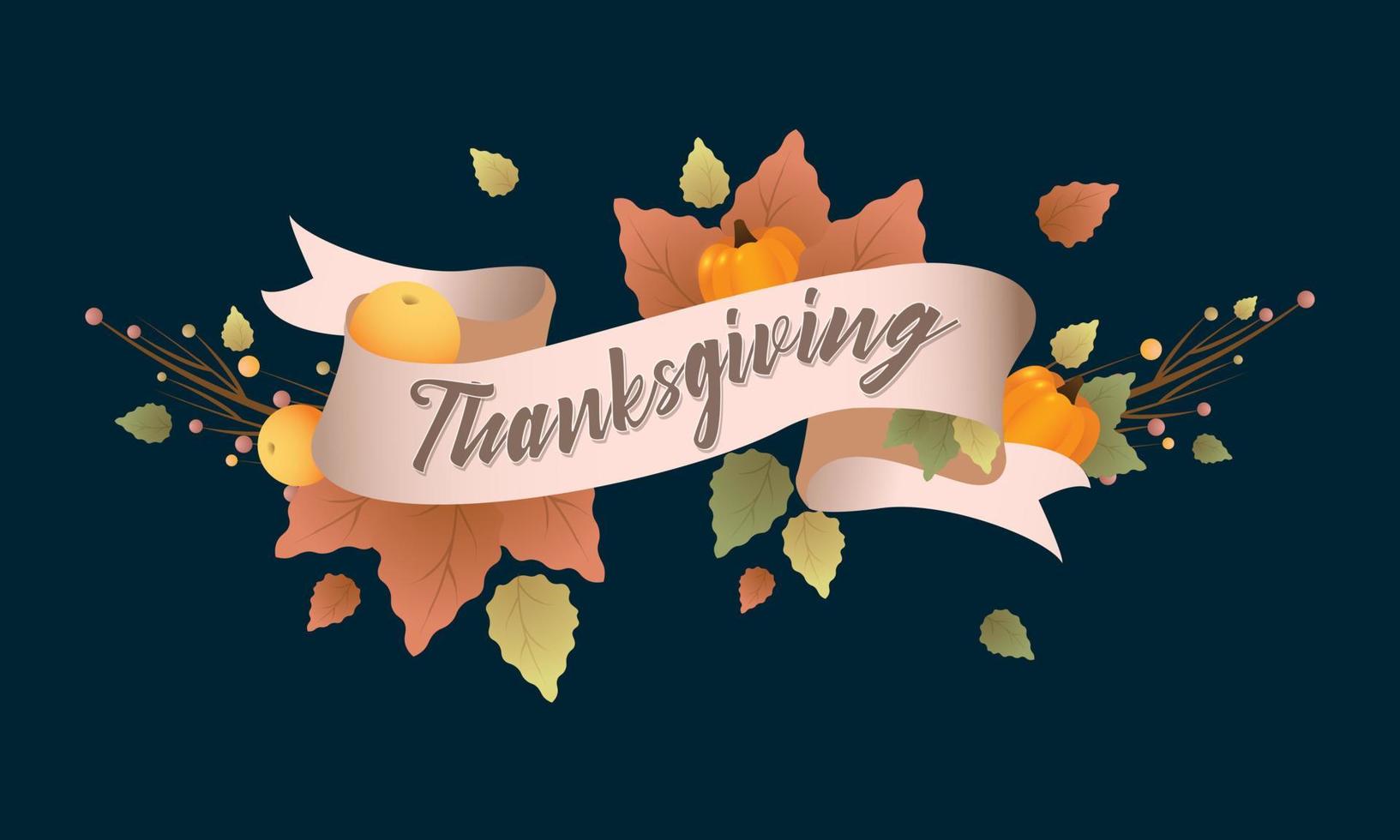 Thanksgiving day banner. Thanksgiving Day, festive dinner concept. Vector illustration for postcard, banner, card, poster, background.