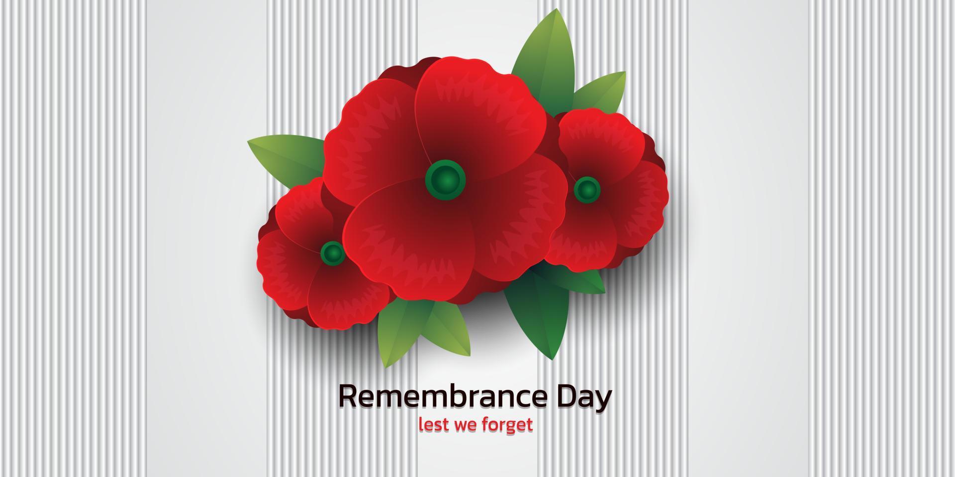 Remembrance day concept, Background with beautiful red poppies. Vector illustration, A poppy flower banner vector