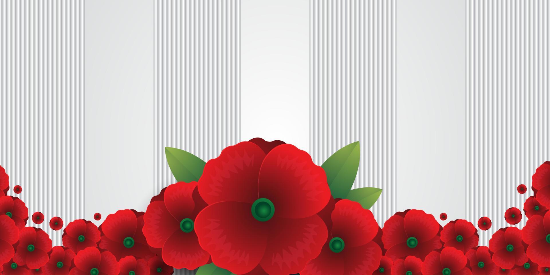 Remembrance day concept, Background with beautiful red poppies. Vector illustration, A poppy flower banner vector